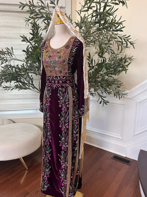Purple Velvet Stone Thobe