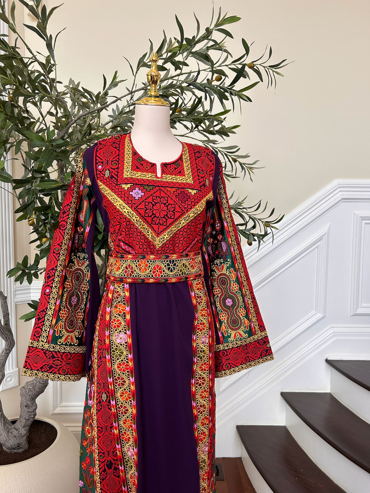 Purple Embroidery Tatreez Thobe /451
