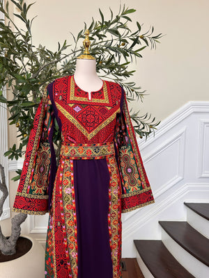 Purple Embroidery Tatreez Thobe /451