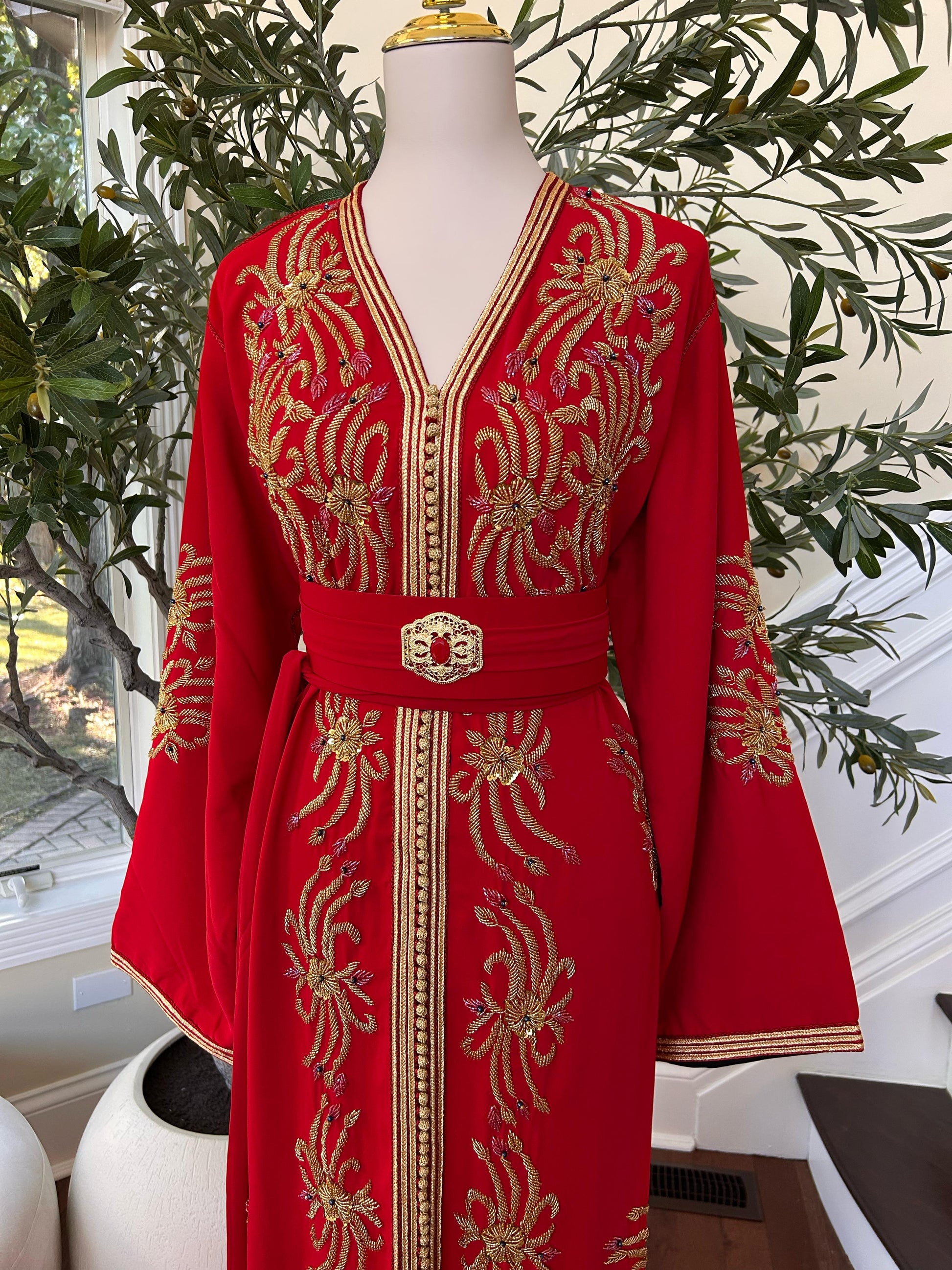 The Red Royale Beaded Kuftan