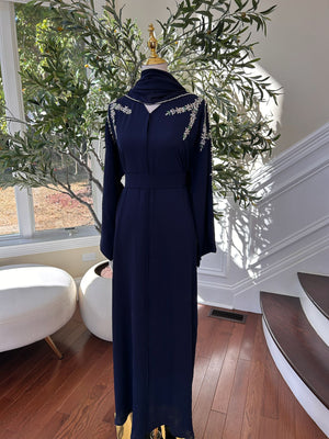 Navy Blue Elegance Sleeve Abaya