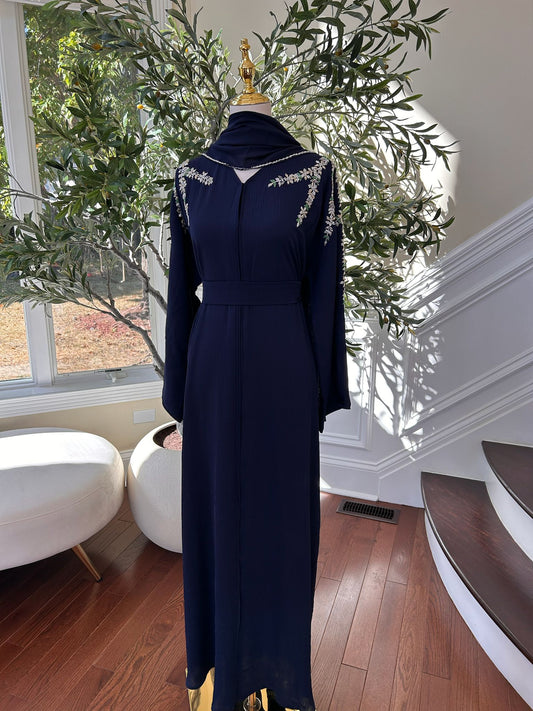 Navy Blue Elegance Sleeve Abaya
