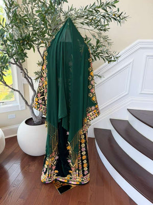 Green Beaded Stone Khirka Shal Mandil