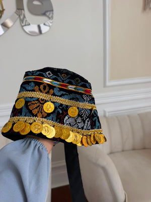 Velvet Blue Embroidery Tatreez Coin Waka- Women’s and Kids