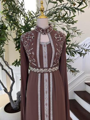Muave Taupe Elegance Charm Kuftan