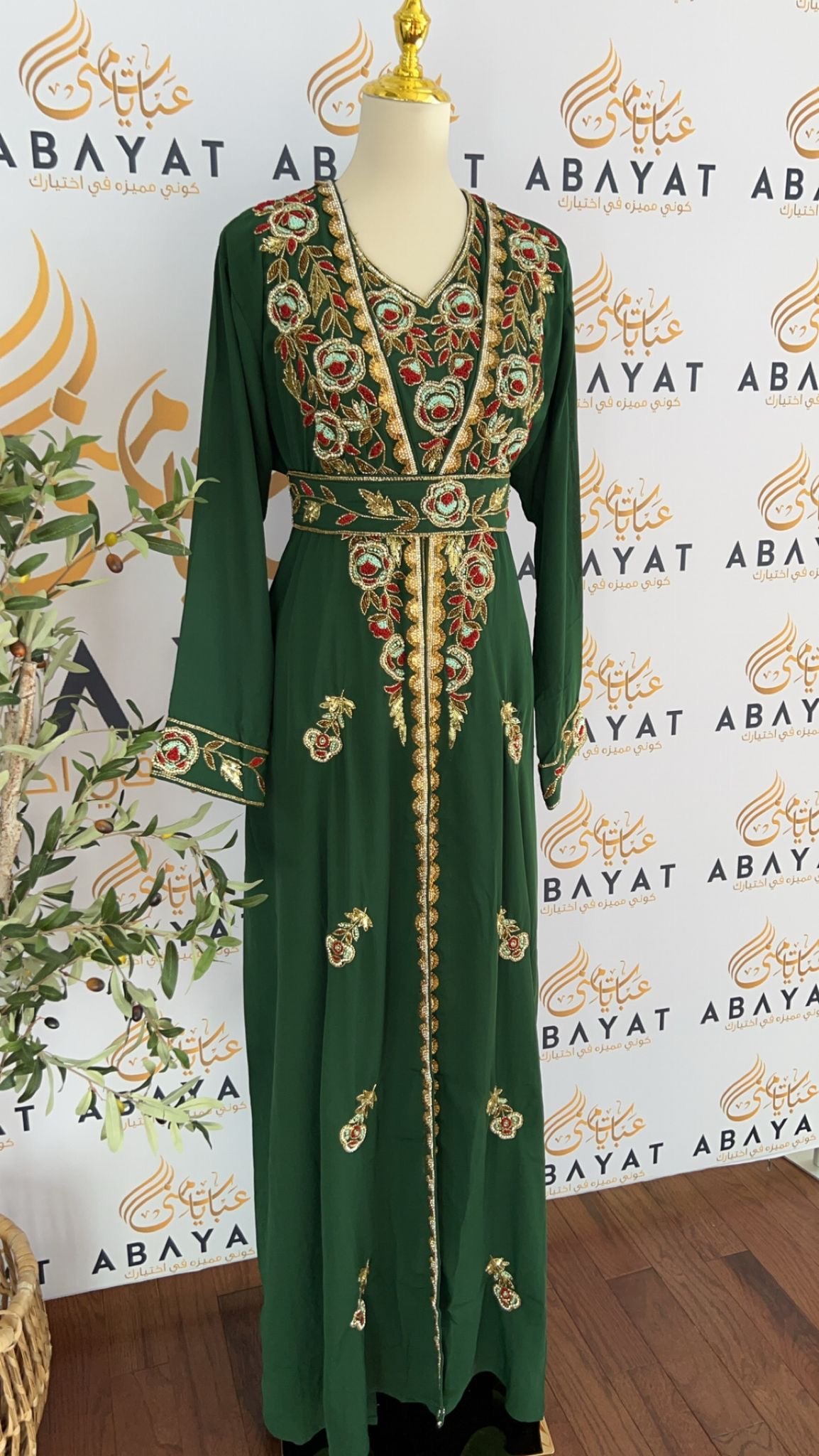 Elegant Two Piece Green Kuftan