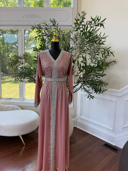 Pink Floral Kuftan