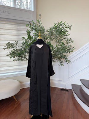 Black Crystal Beaded Abaya