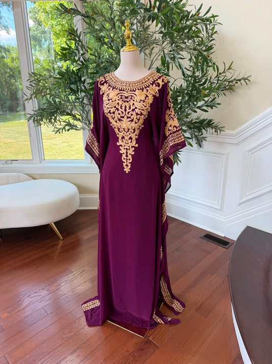 Golden Purple Elegance Dress
