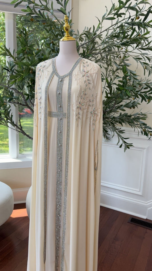 Ivory Crystal Bloom Kuftan