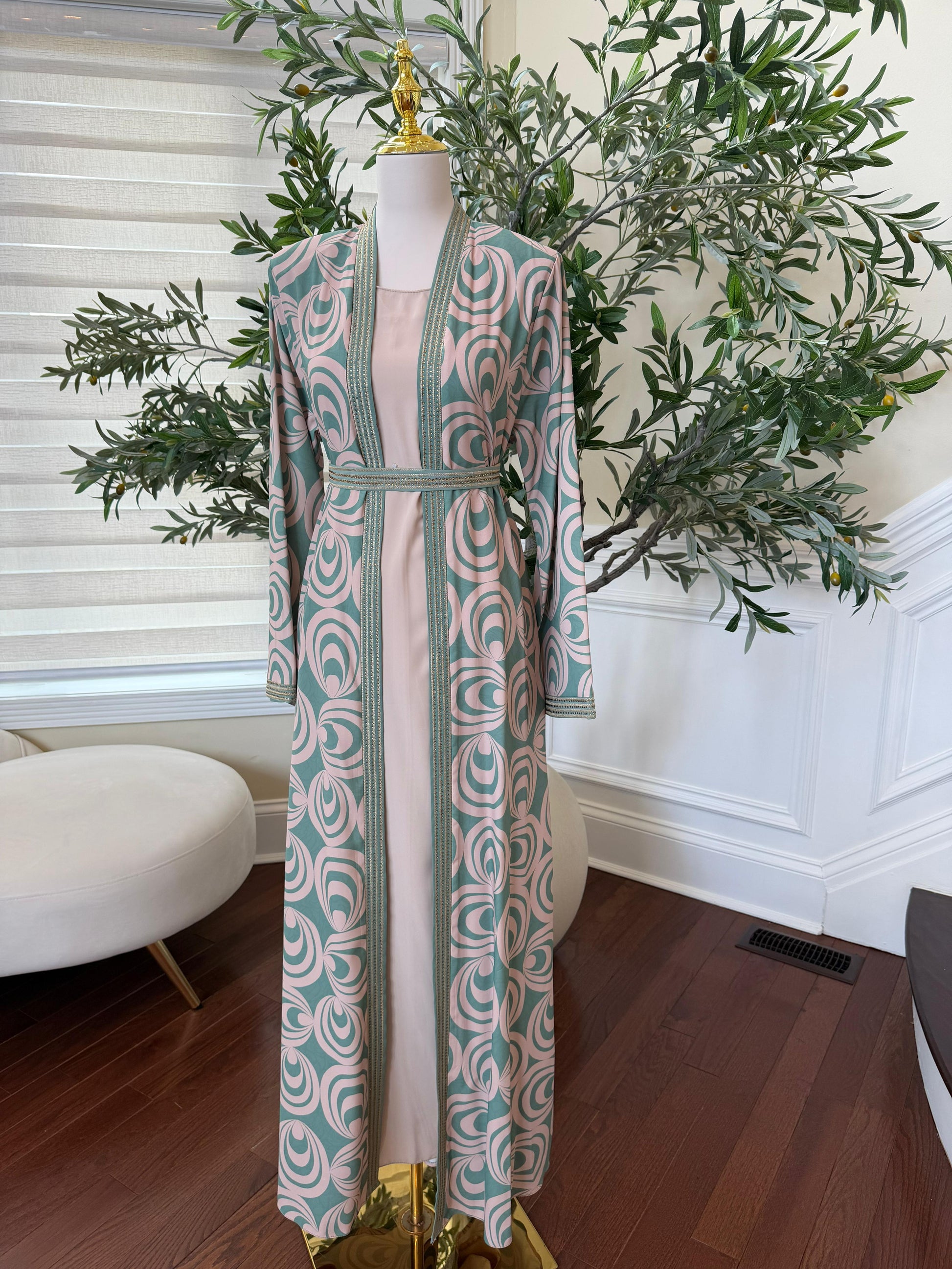 Mint Harmony Two-Piece Abaya