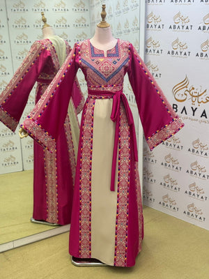 Pink Embroidery Tatreez Heritage Thobe