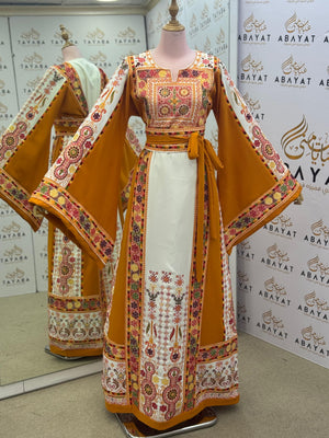 Mustard Bloom Heritage Embroidered Thobe