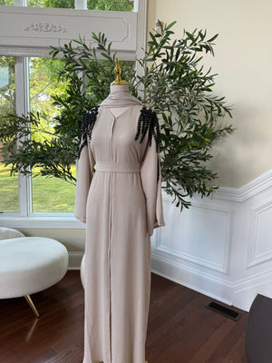 Cream Stone Abaya