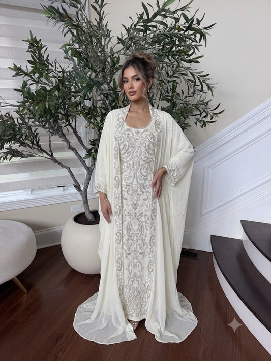 Royale Off White Elegance Beaded Kuftan