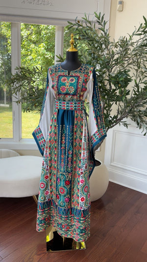 Embroidery Tatreez Turquoise Thobe/A