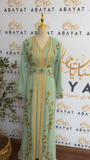 Golden Mint Elegance Kuftan