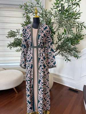 Blush Teal Two-Piece Abaya