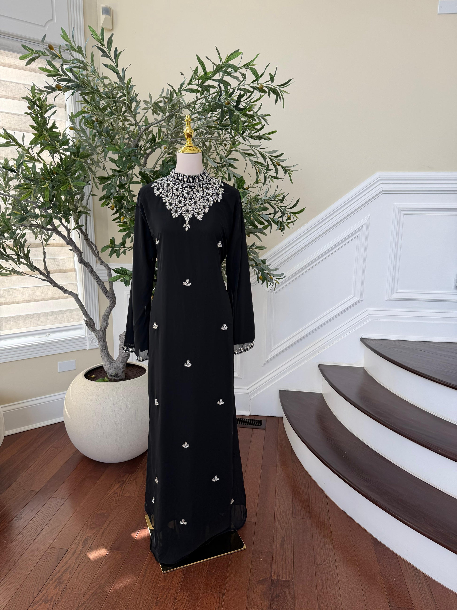 Black Radiance Beaded Kuftan