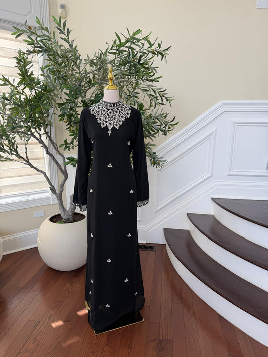 Black Radiance Beaded Kuftan