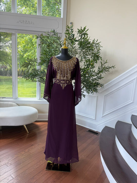 Beautiful Blackberry Beaded Maxi Dress