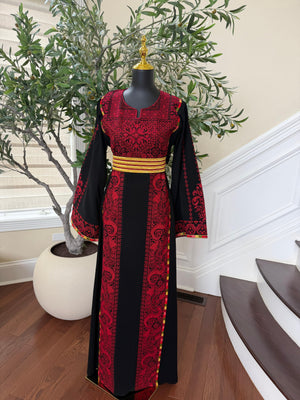 Traditional Tatreez Red Embroidery Thobe