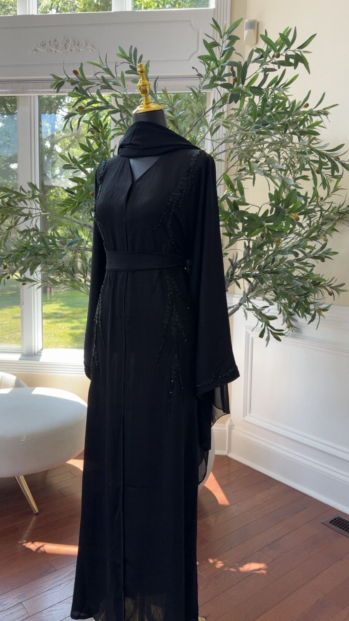 Black Beaded Abaya