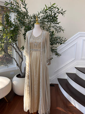 Golden Cream Radiance Beaded Kuftan