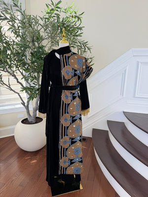 Black Velvet Two Peice Dress