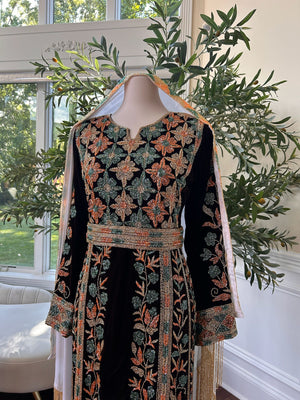 Brown Velvet Stone Thobe