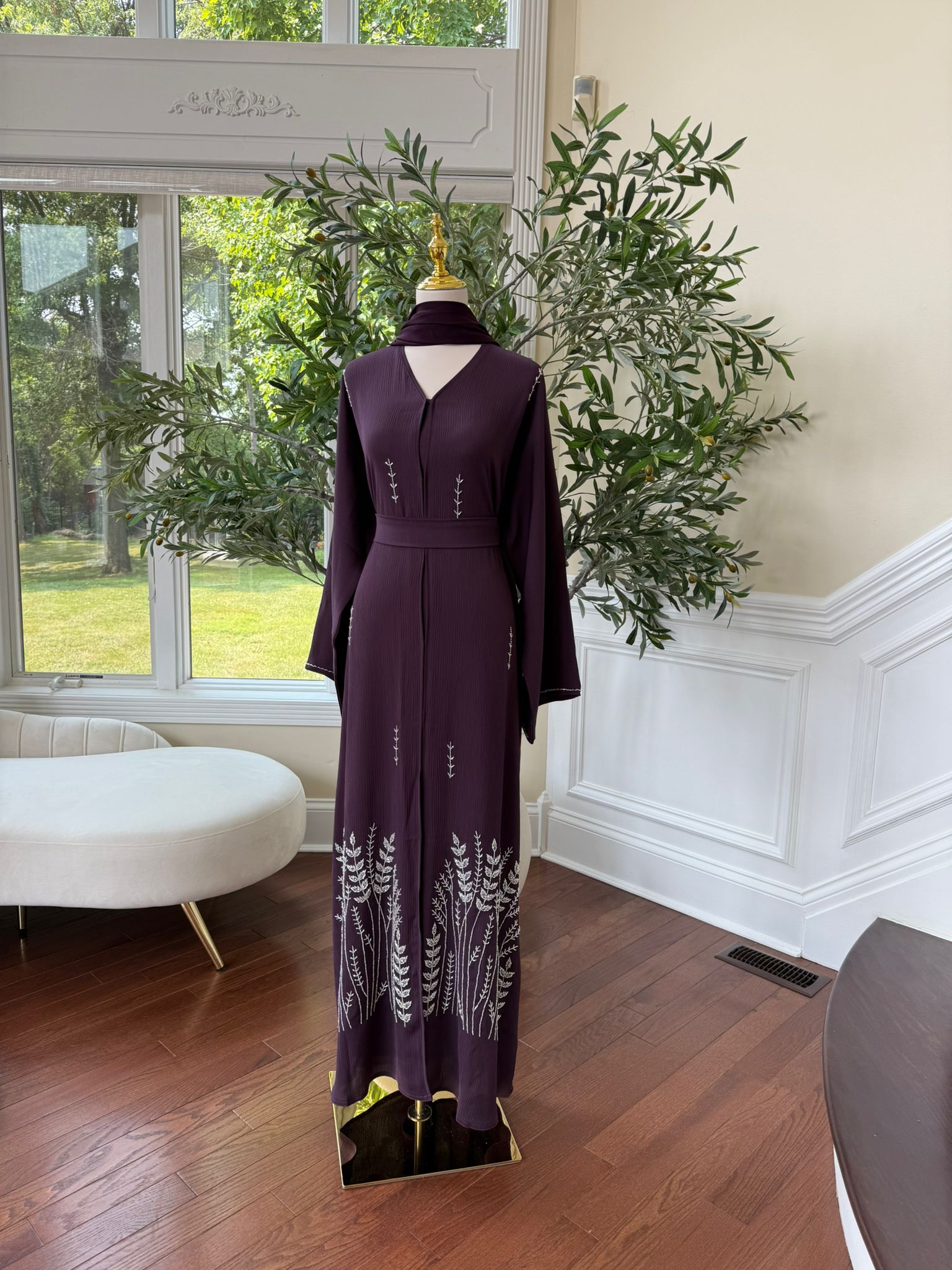 Purple Luxe Floral Abaya