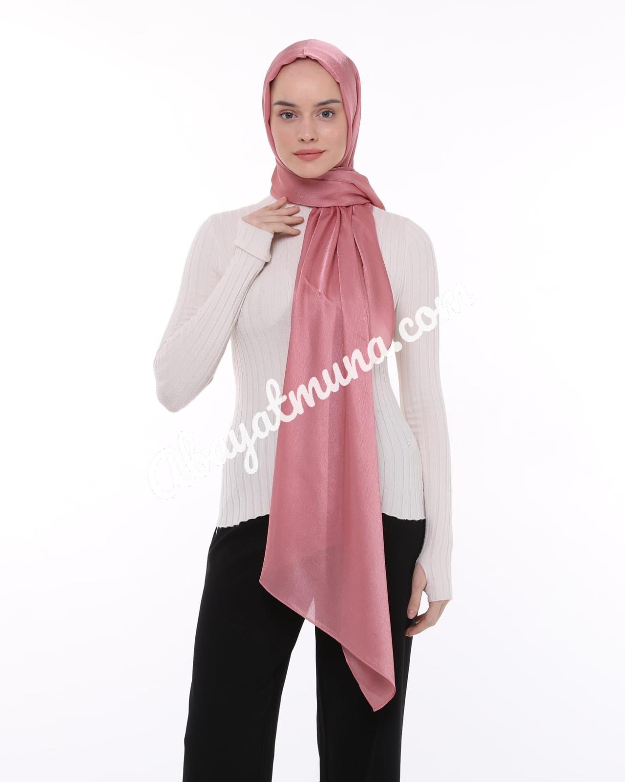 Pink Satin Hijab