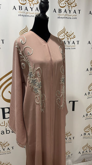 Elegant Pink and Silver Abaya