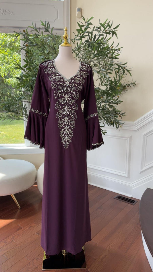 Royal Purple Floral Kuftan