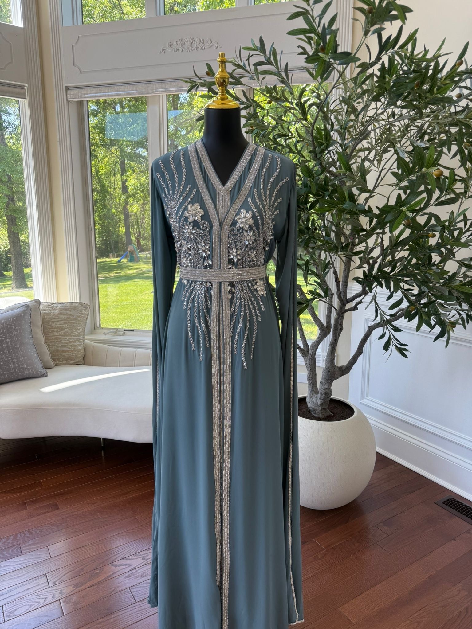 Luxury Baby Blue Kuftan