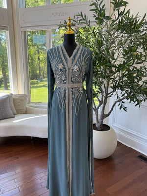 Luxury Baby Blue Kuftan