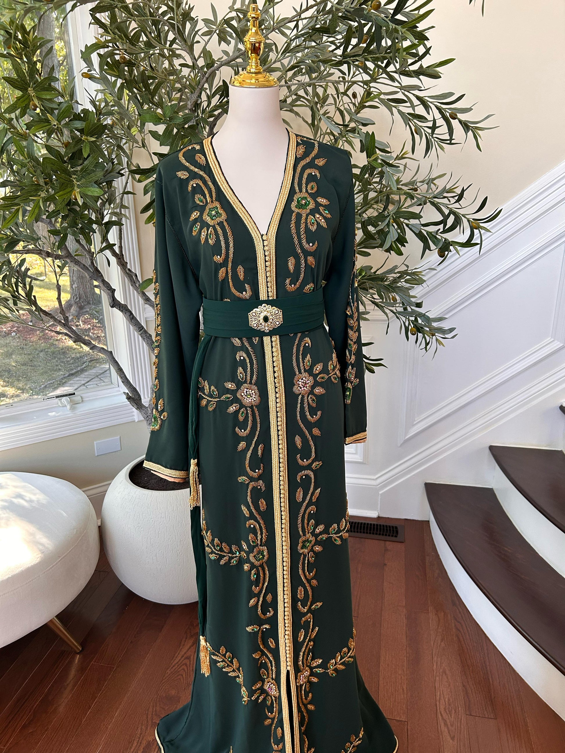 Green Vine Majestic Golden Kuftan