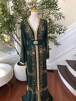Green Vine Majestic Golden Kuftan