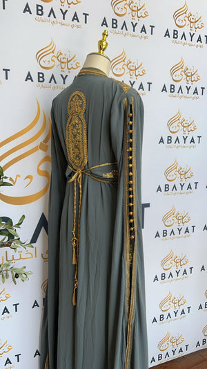 Golden Grey Blue Kuftan