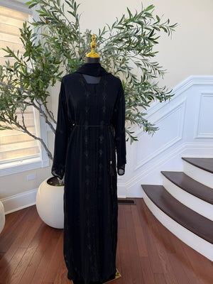 Ramadan Bloom Black Beaded Abaya
