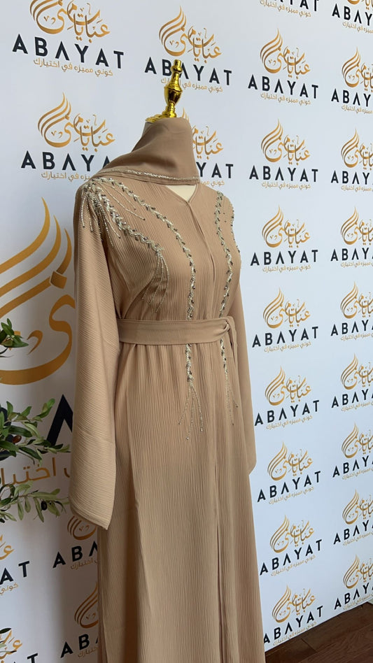 Peach Elegance Abaya
