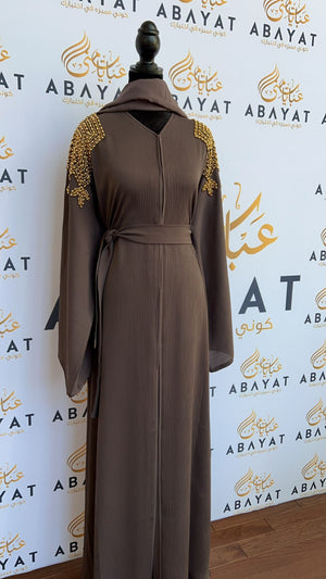 Dark Purple and Gold Abaya