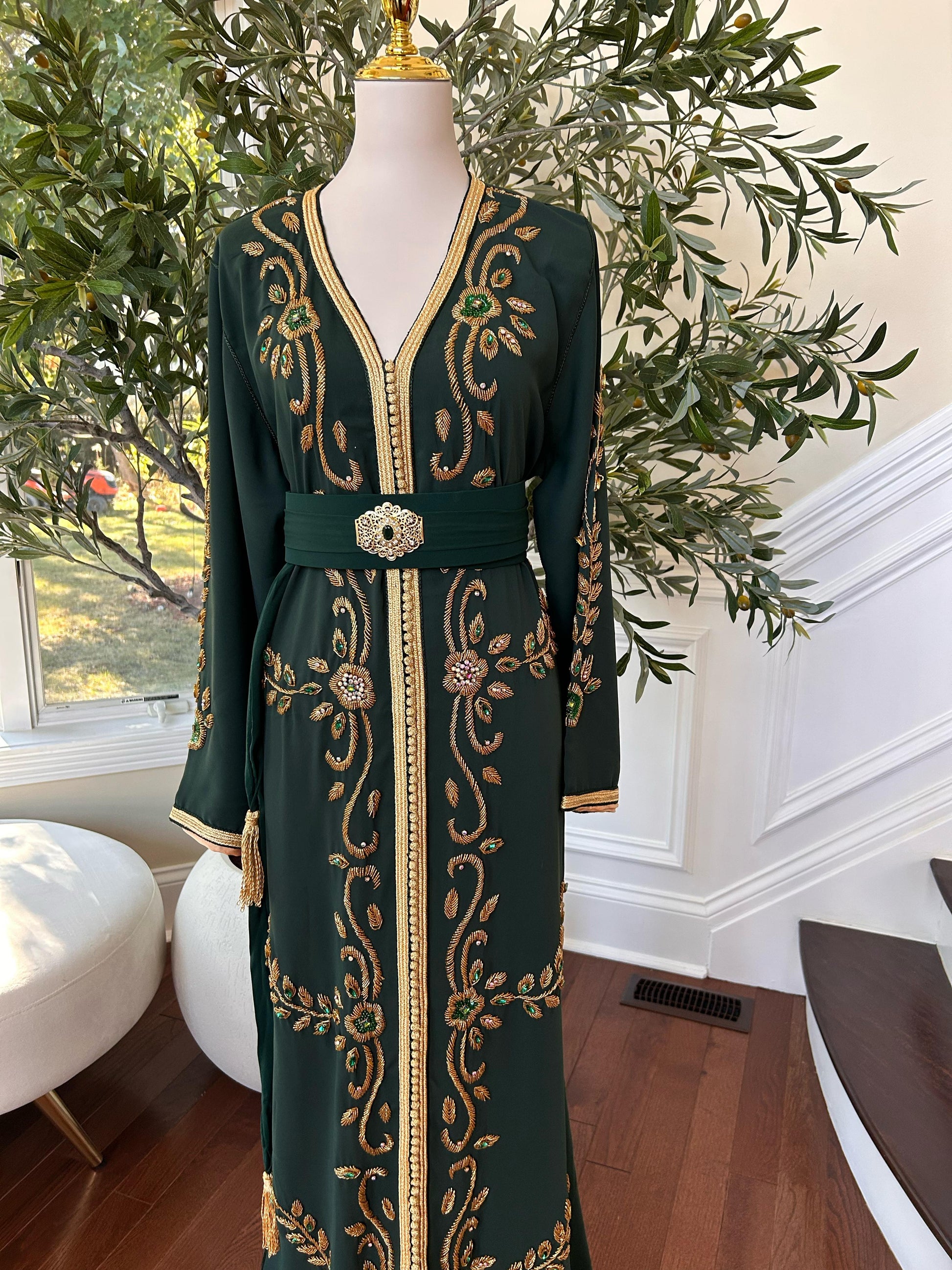 Green Vine Majestic Golden Kuftan