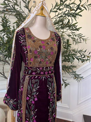 Purple Velvet Stone Thobe