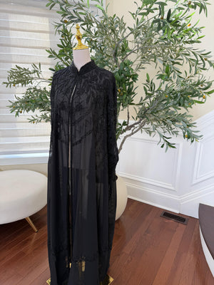 Black Open Cardigan Abaya