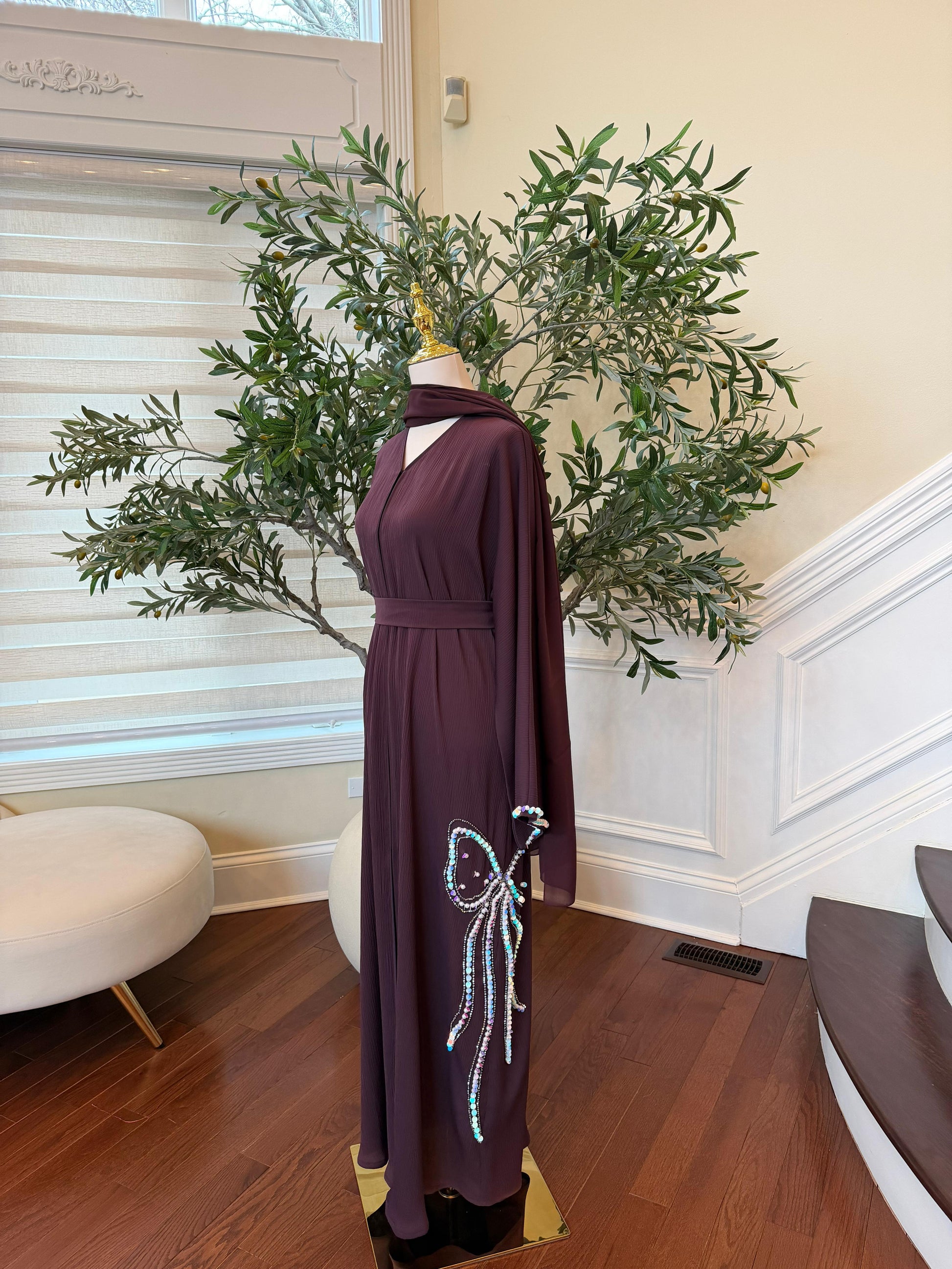 Purple Pearl Abaya