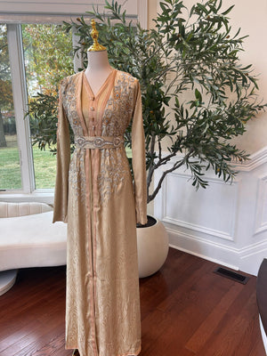 Golden Yellow Beaded Kuftan Elegance