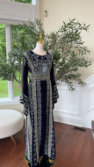 Velvet Blue Stone Thobe
