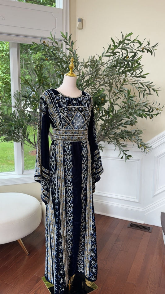 Velvet Blue Stone Thobe