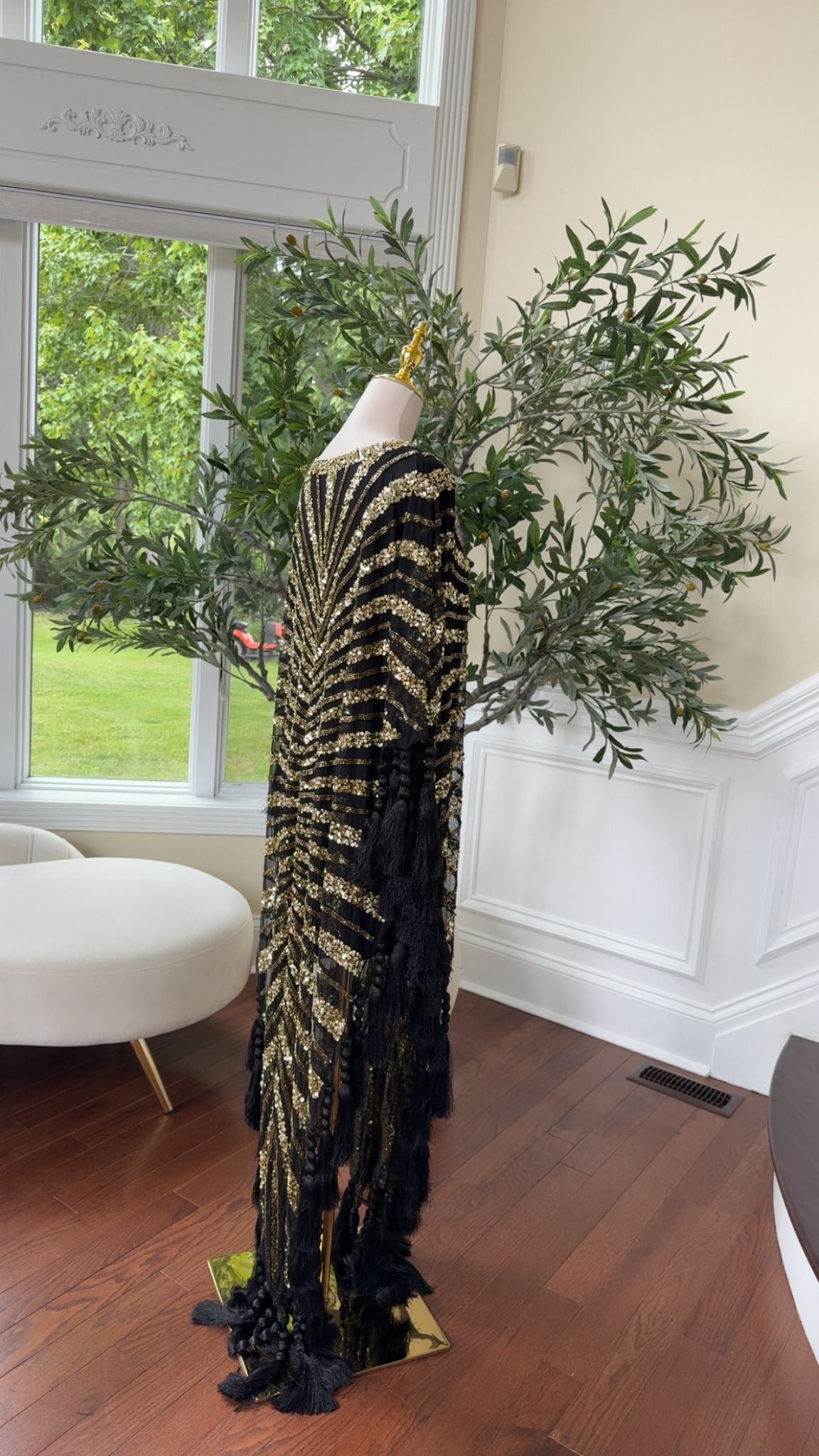 Golden Black Devine Cardigan Abaya